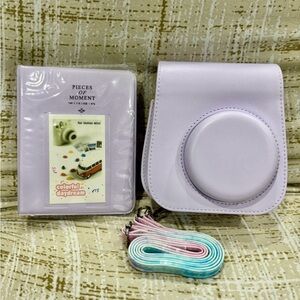 Instax lavender mini Camera Case with Strap and photo album